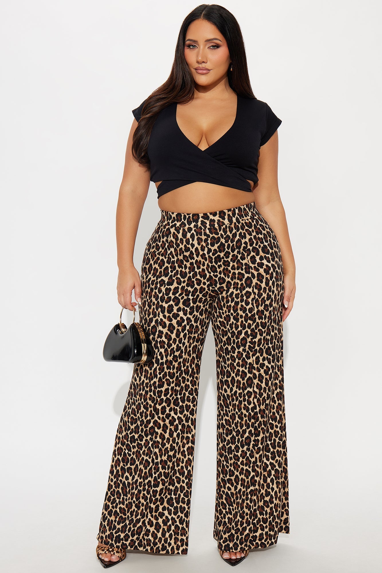 On The Hunt Wide Leg Leopard Trouser Pant - Leopard