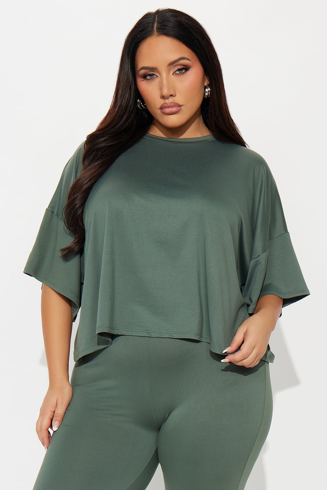 Morning Classes Capri Set - Olive