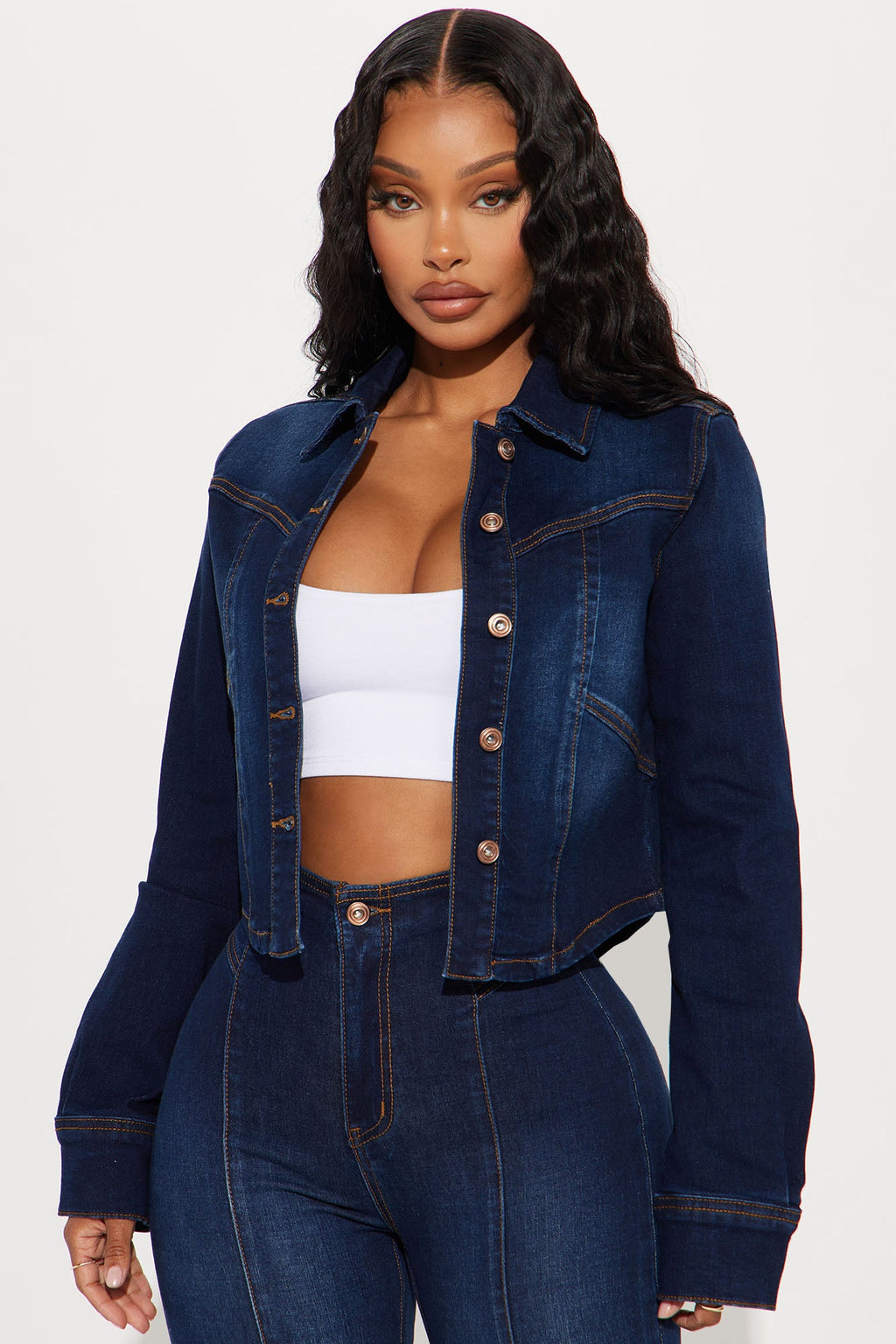 Rosemary Stretch Denim Jacket - Dark Wash