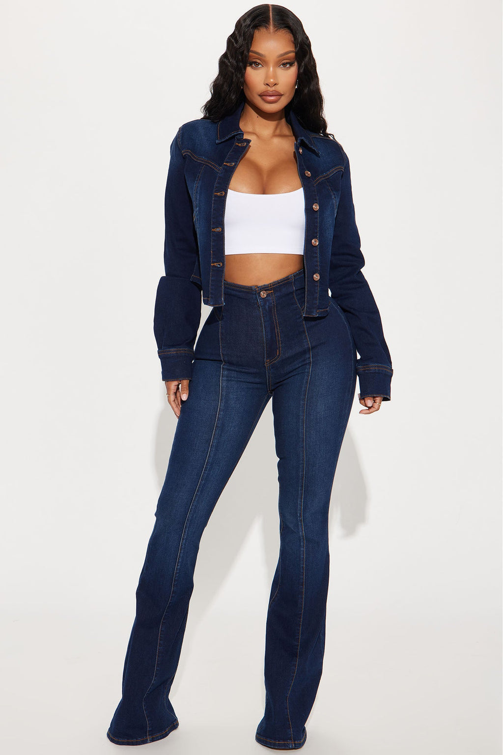 Rosemary Stretch Flare Jeans - Dark Wash