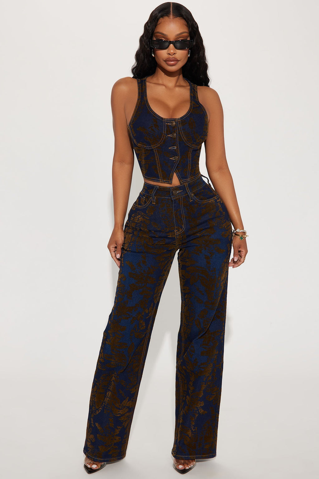 Keeping The Peace Velvet Stretch Straight Leg Jeans - Dark Wash