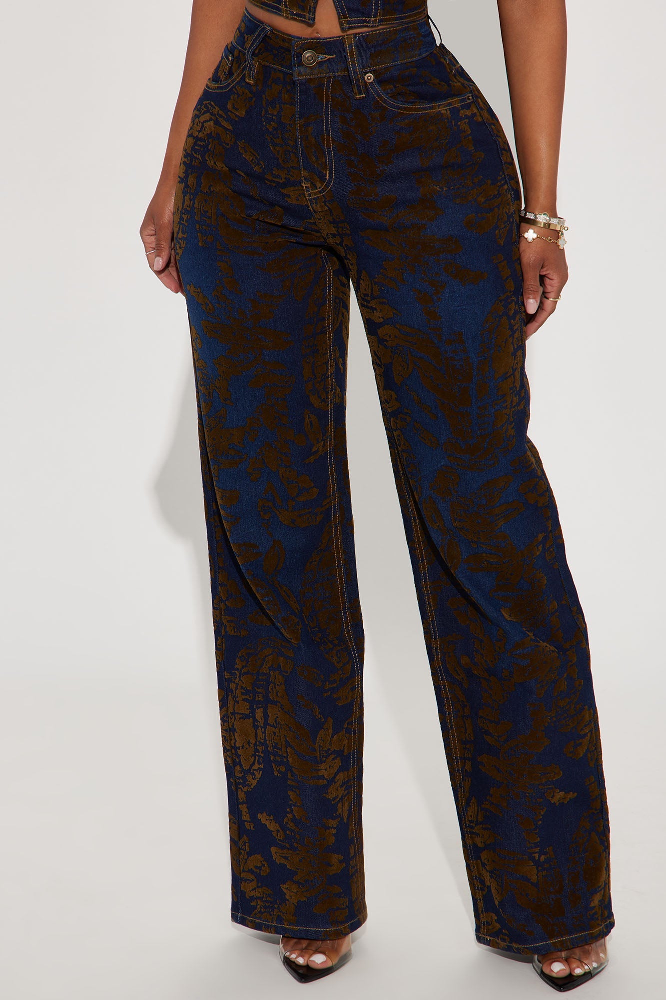 Keeping The Peace Velvet Stretch Straight Leg Jeans - Dark Wash