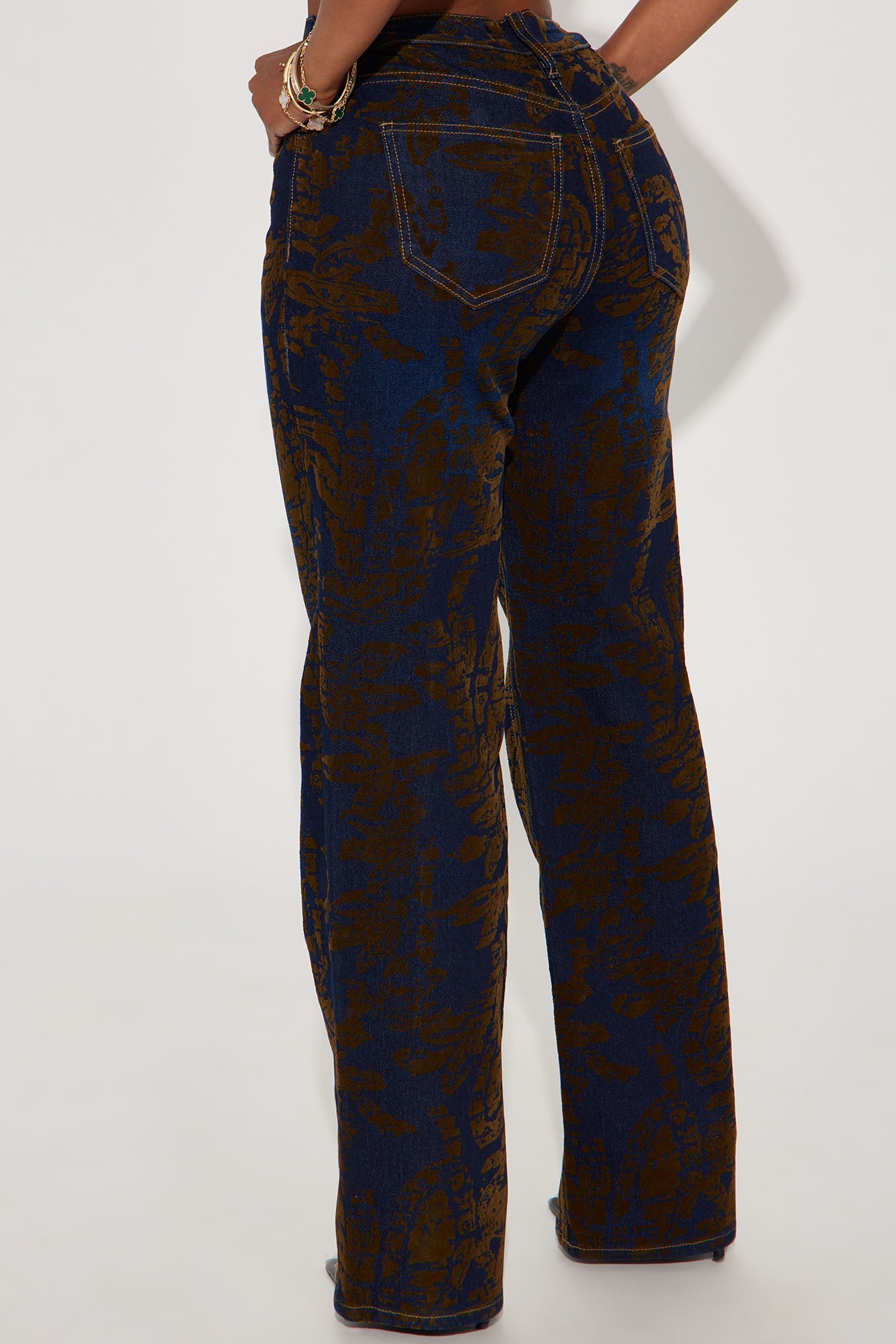 Keeping The Peace Velvet Stretch Straight Leg Jeans - Dark Wash