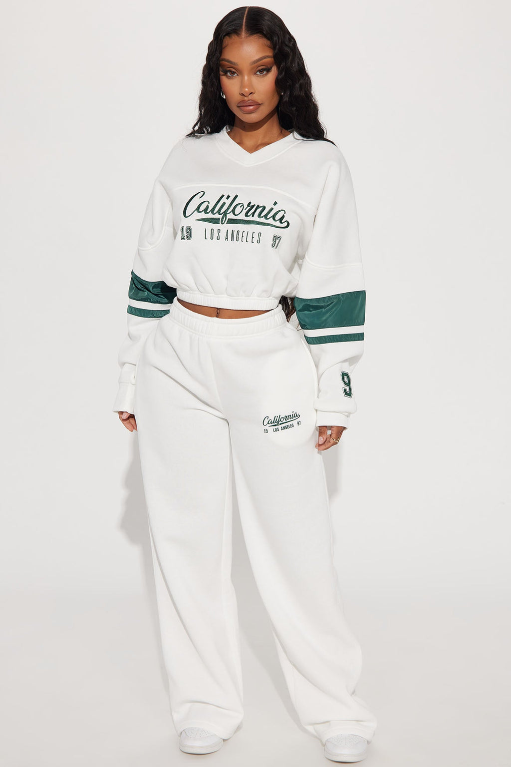 California Dreaming Athletic Wide Leg Pant - White