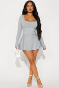 Leanna Sweater Mini Dress - Heather Grey