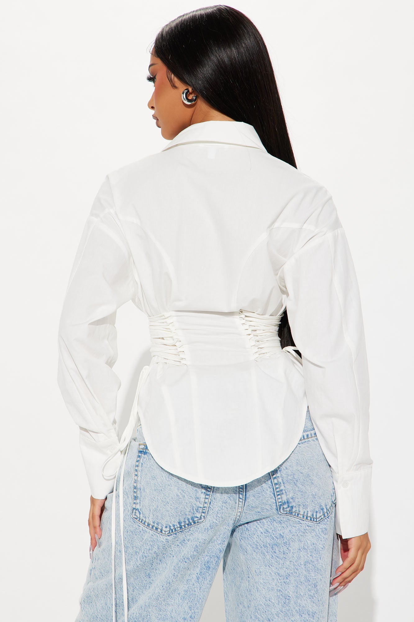 Too Cool Lace Up Shirt - White