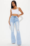 Tall Girl Bye High Rise Flare Jeans - Light Blue Wash