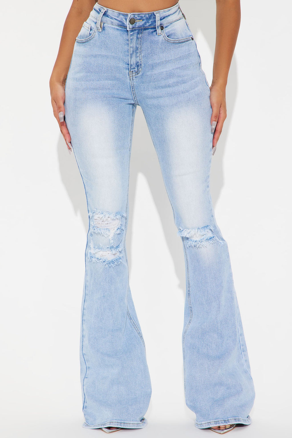Tall Girl Bye High Rise Flare Jeans - Light Blue Wash