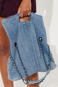 Out With The Girls Denim Shoulder Bag - Denim