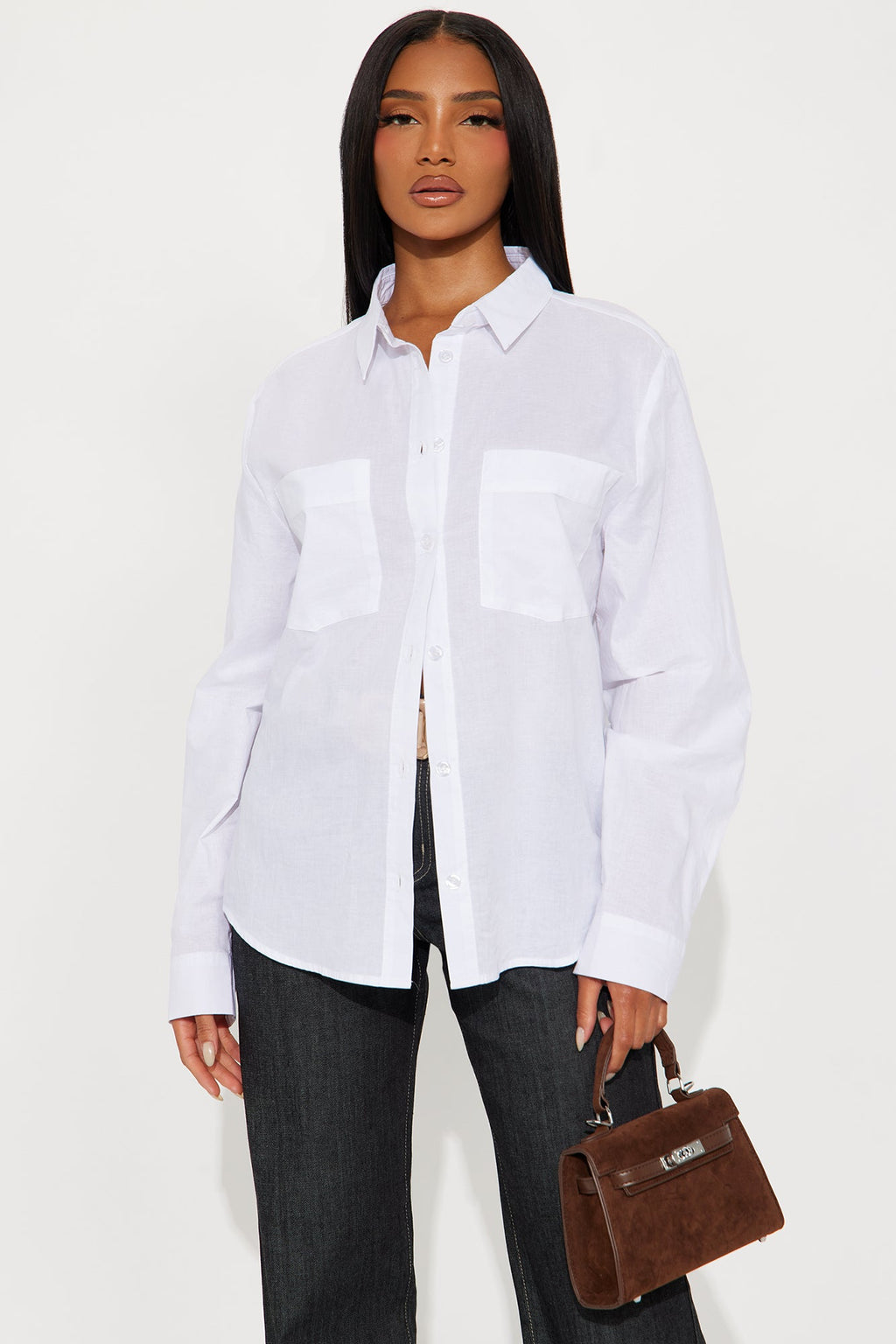 Daily Go To Faux Suede Handbag - Brown