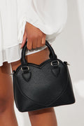 Heart On My Sleeve Satchel Bag  - Black