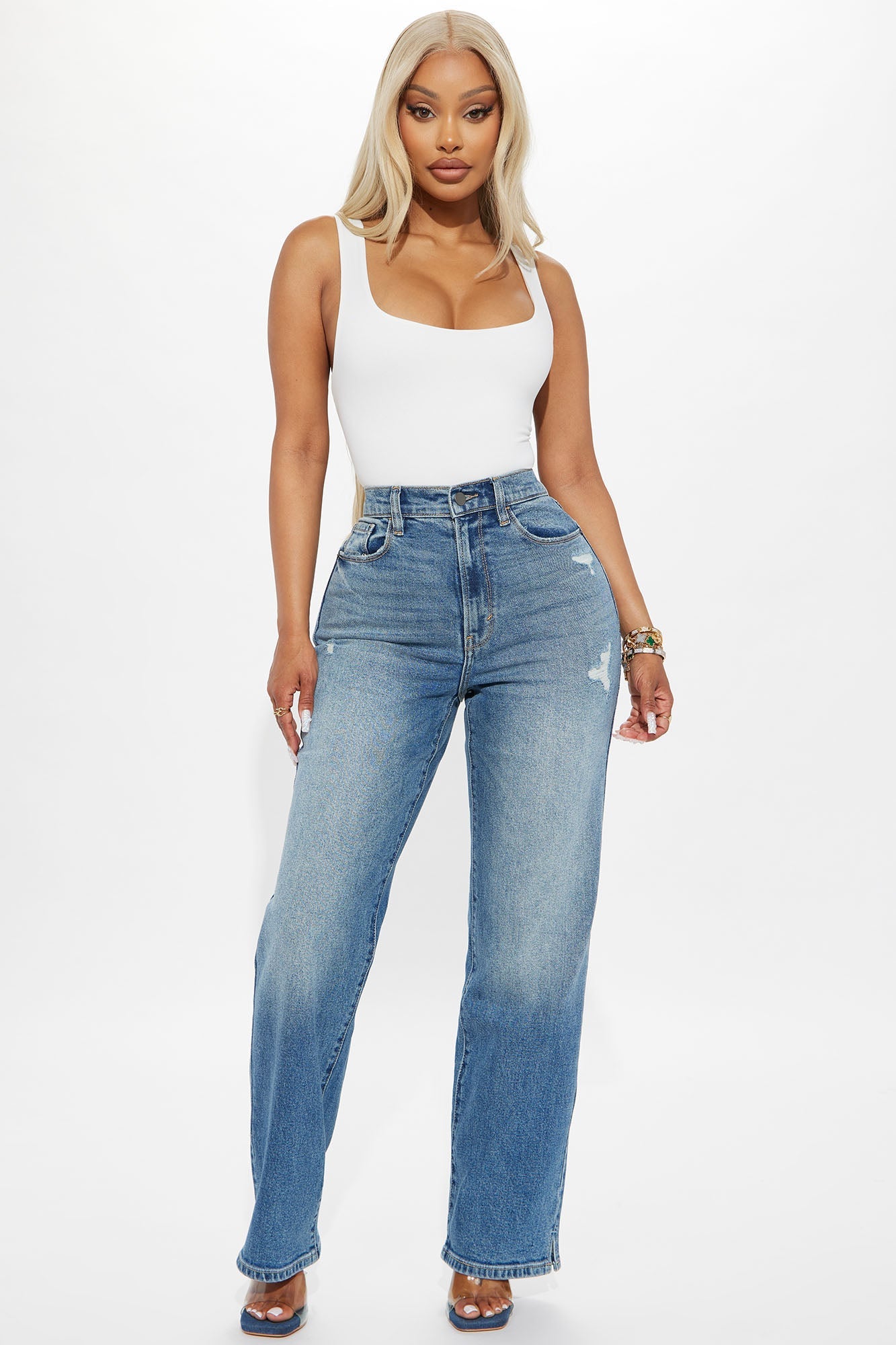 Sweet Talker Straight Leg Jeans - Medium Wash