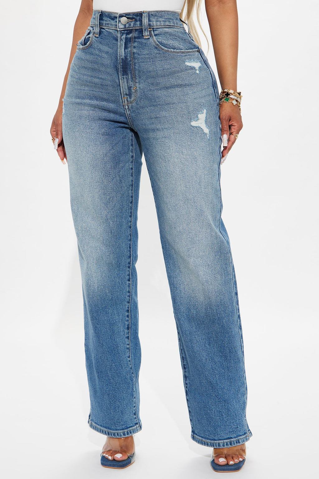 Sweet Talker Straight Leg Jeans - Medium Wash