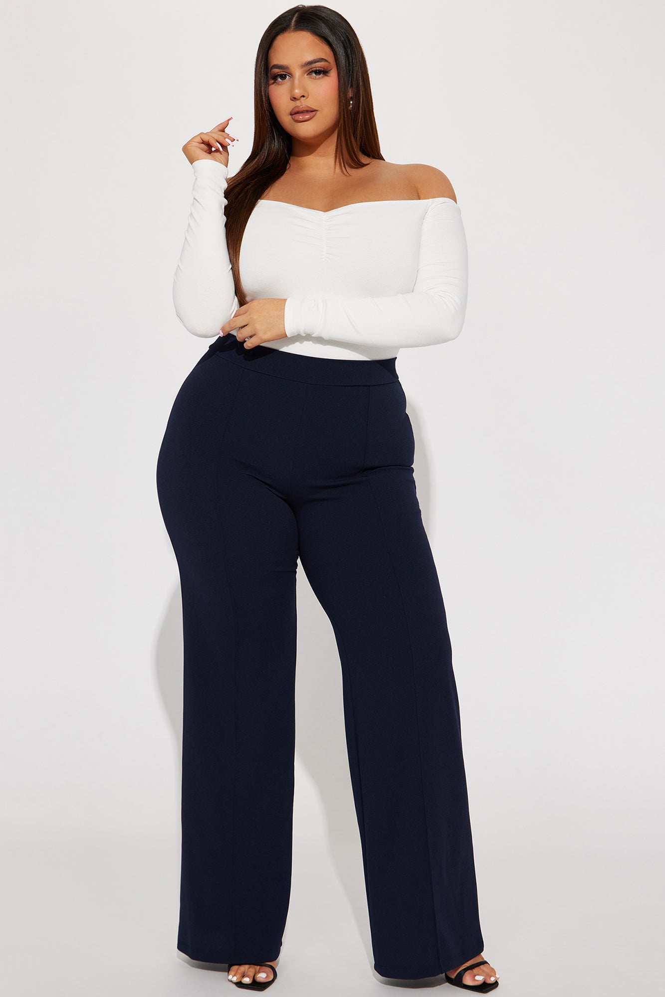 Victoria High Waisted Dress Pants - Navy