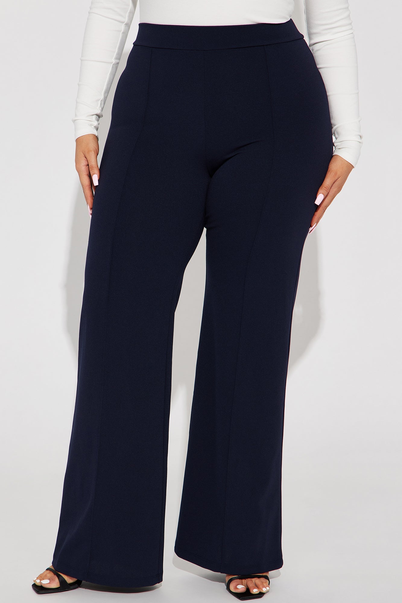 Victoria High Waisted Dress Pants - Navy