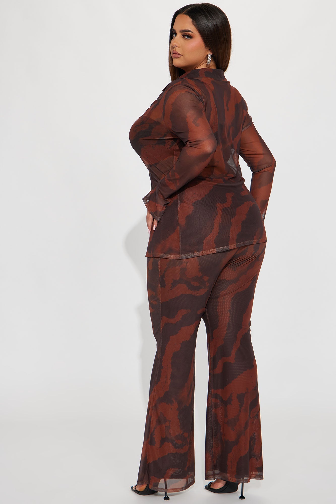 Carolina Mesh Pant Set - Brown