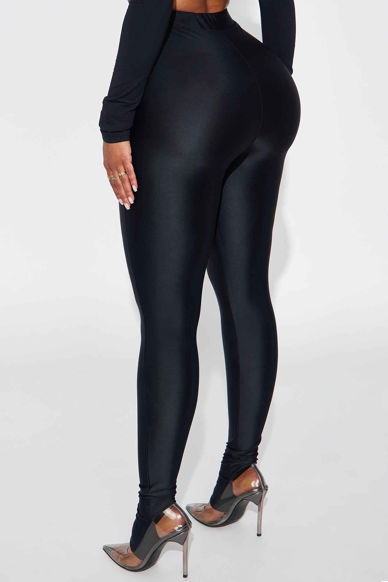 Sleek Statement High Rise Footed Legging - Black