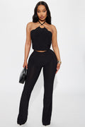 Veronica Halter Pant Set - Black