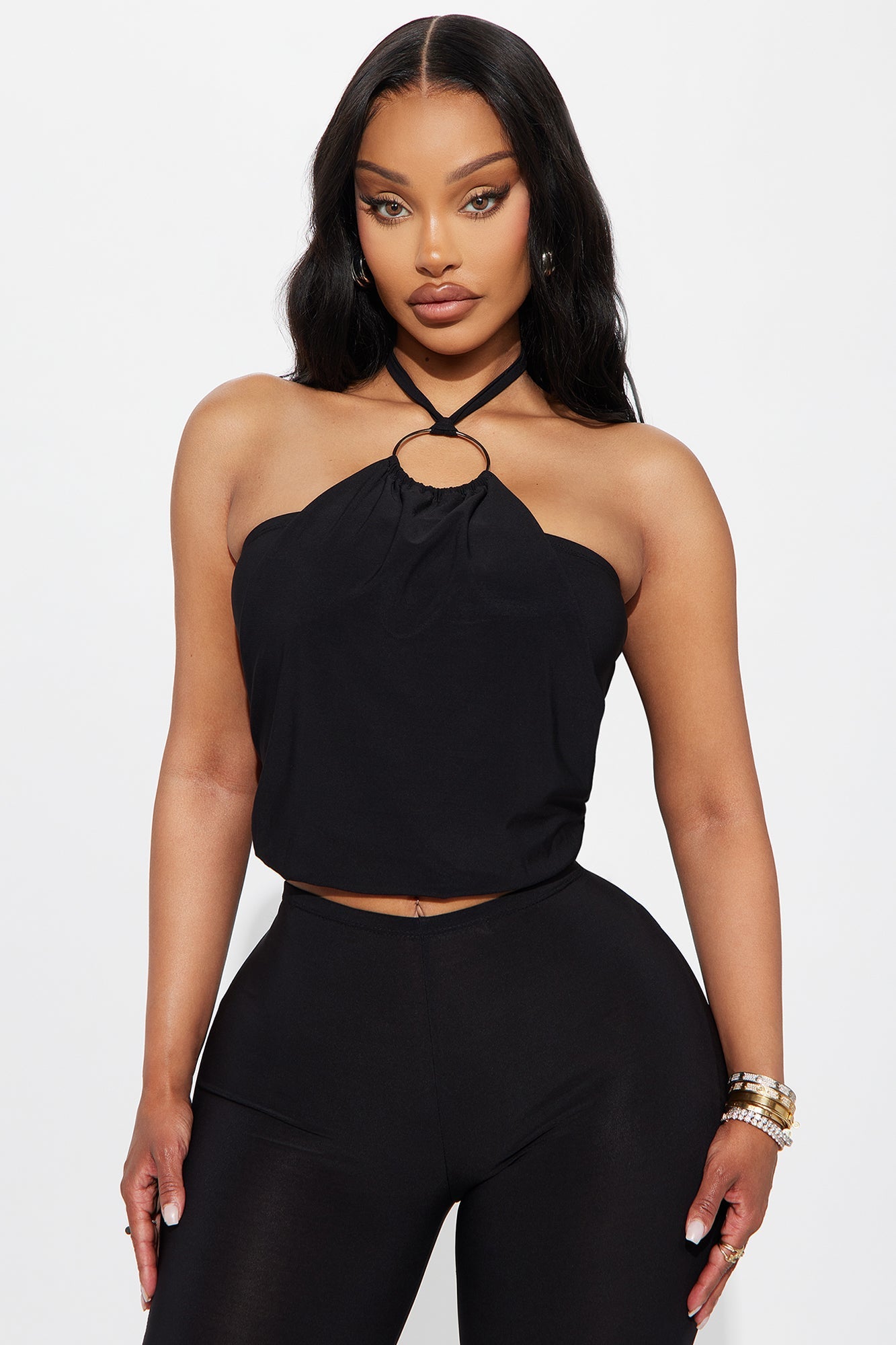 Veronica Halter Pant Set - Black