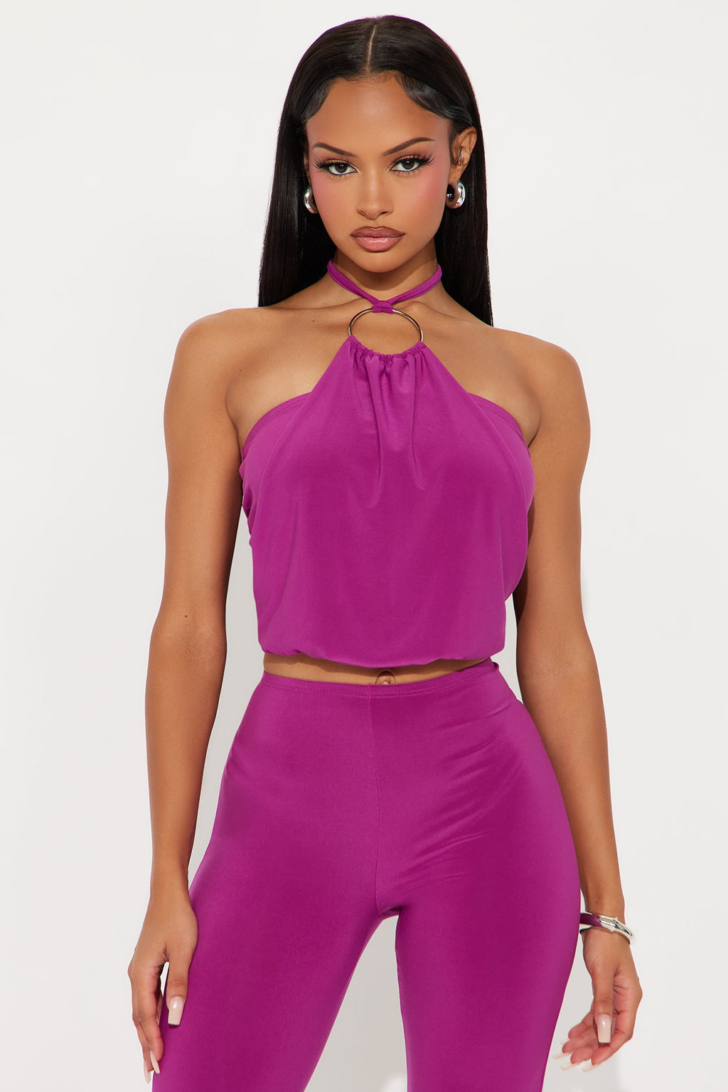 Veronica Halter Pant Set - Magenta