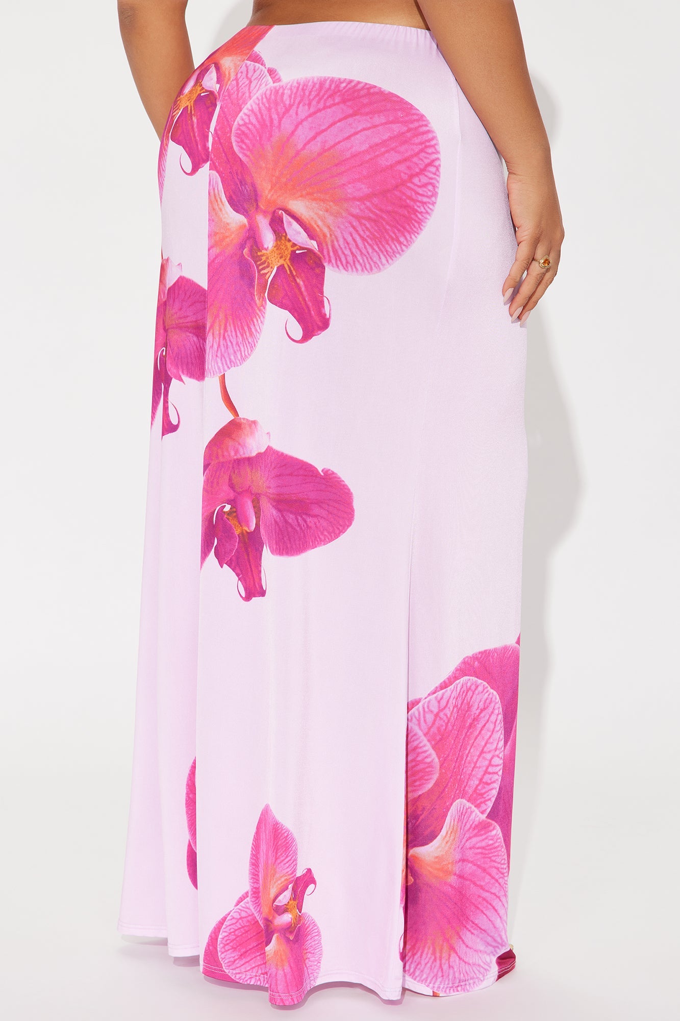 Liliana Floral Satin Maxi Skirt - Pink/combo
