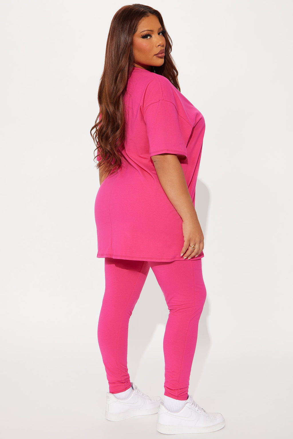 Health Is Wealth Legging Set - Hot Pink