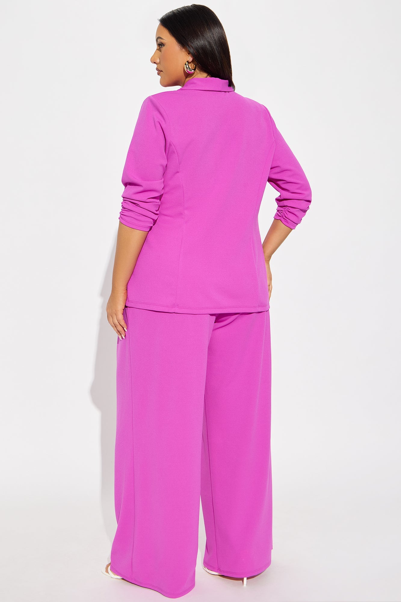 Reaching Goals Blazer Pant Set - Magenta