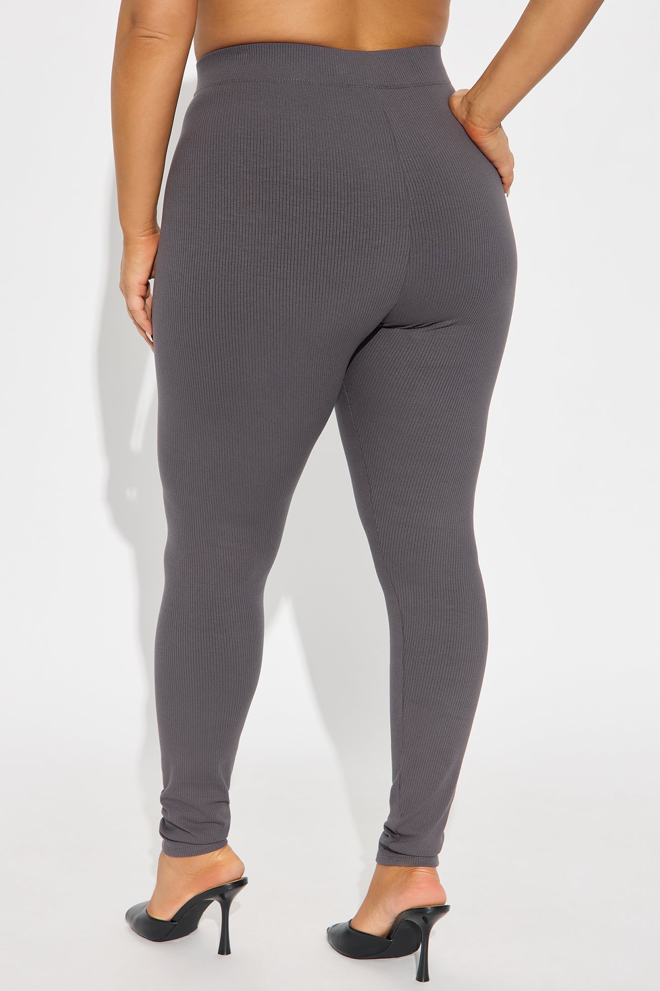 Tory Rib Heavy Contoured High Waisted Legging - Charcoal