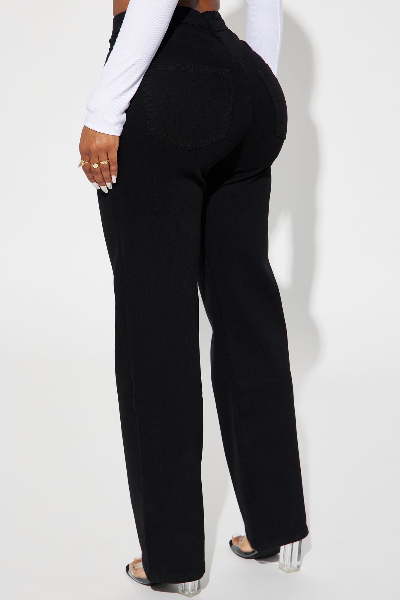 Simply Basic Stretch Straight Jeans - Black