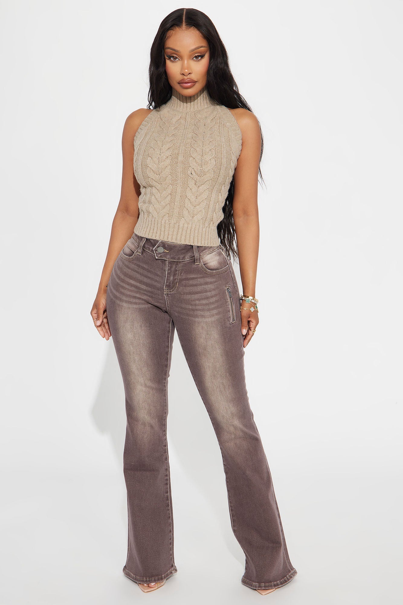 Never Gets Cold Backless Sweater Top - Taupe