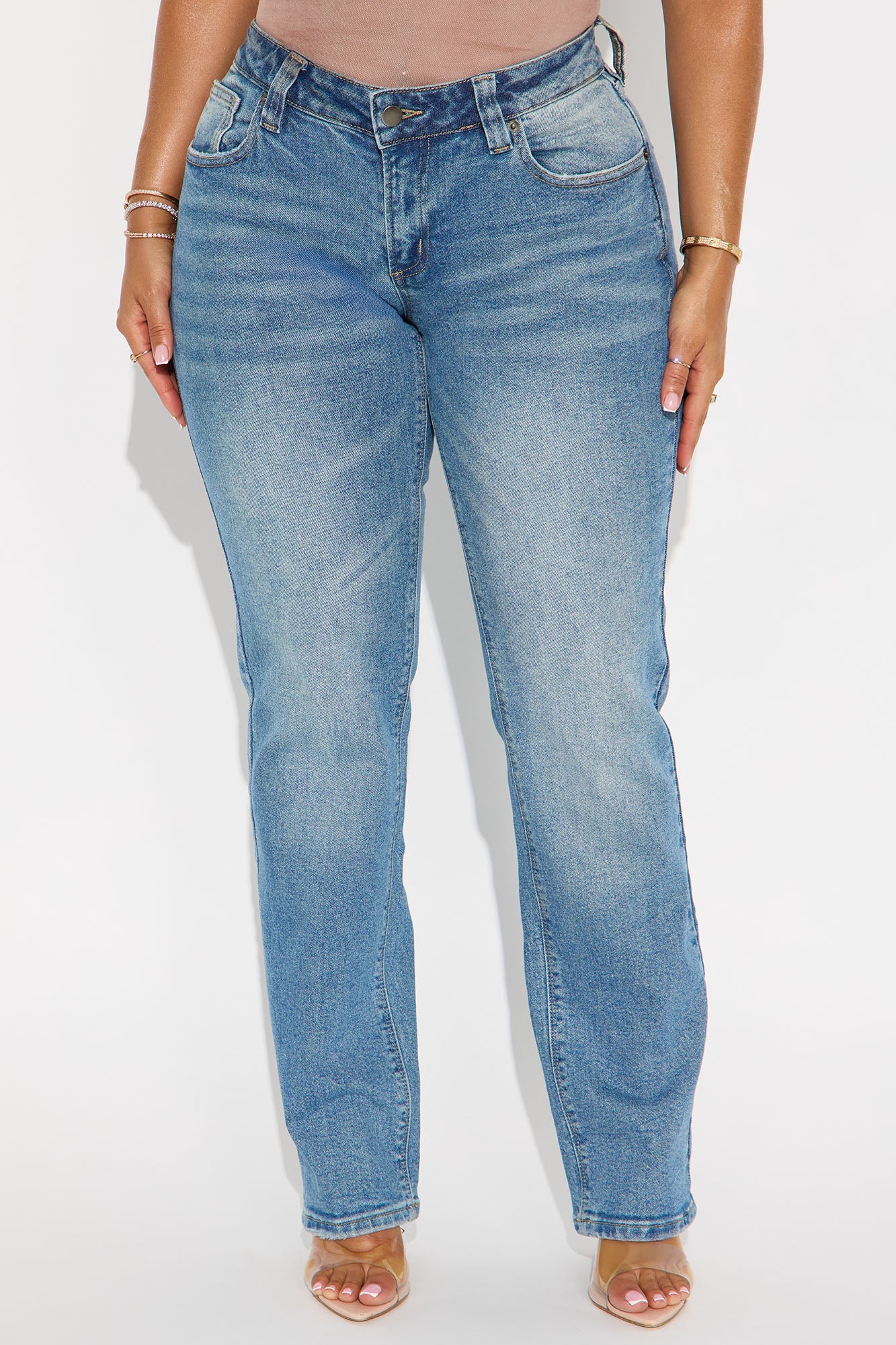 Petite Sicily Straight Leg Jeans - Medium Wash