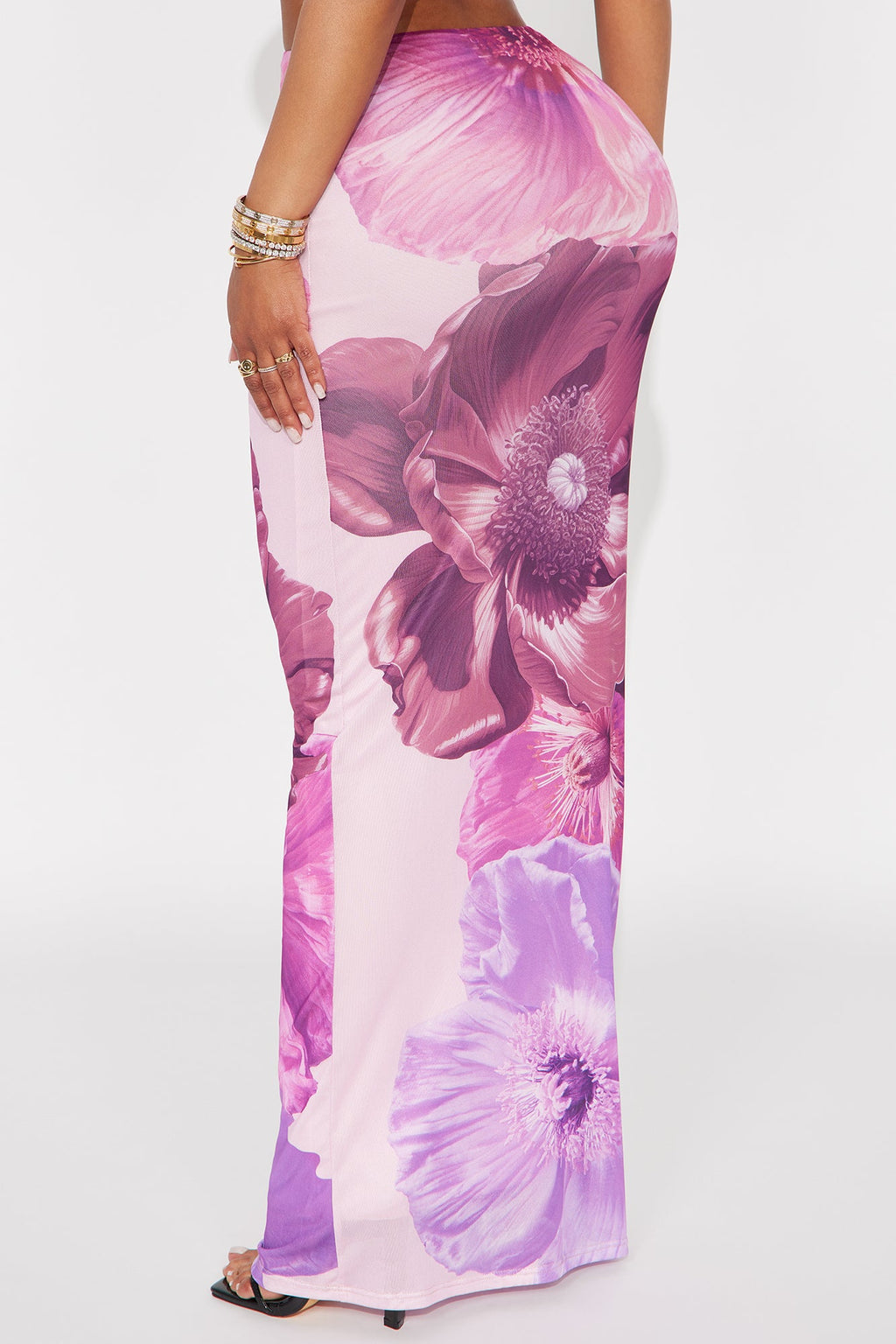 Take A Breath Mesh Maxi Skirt - Purple/combo