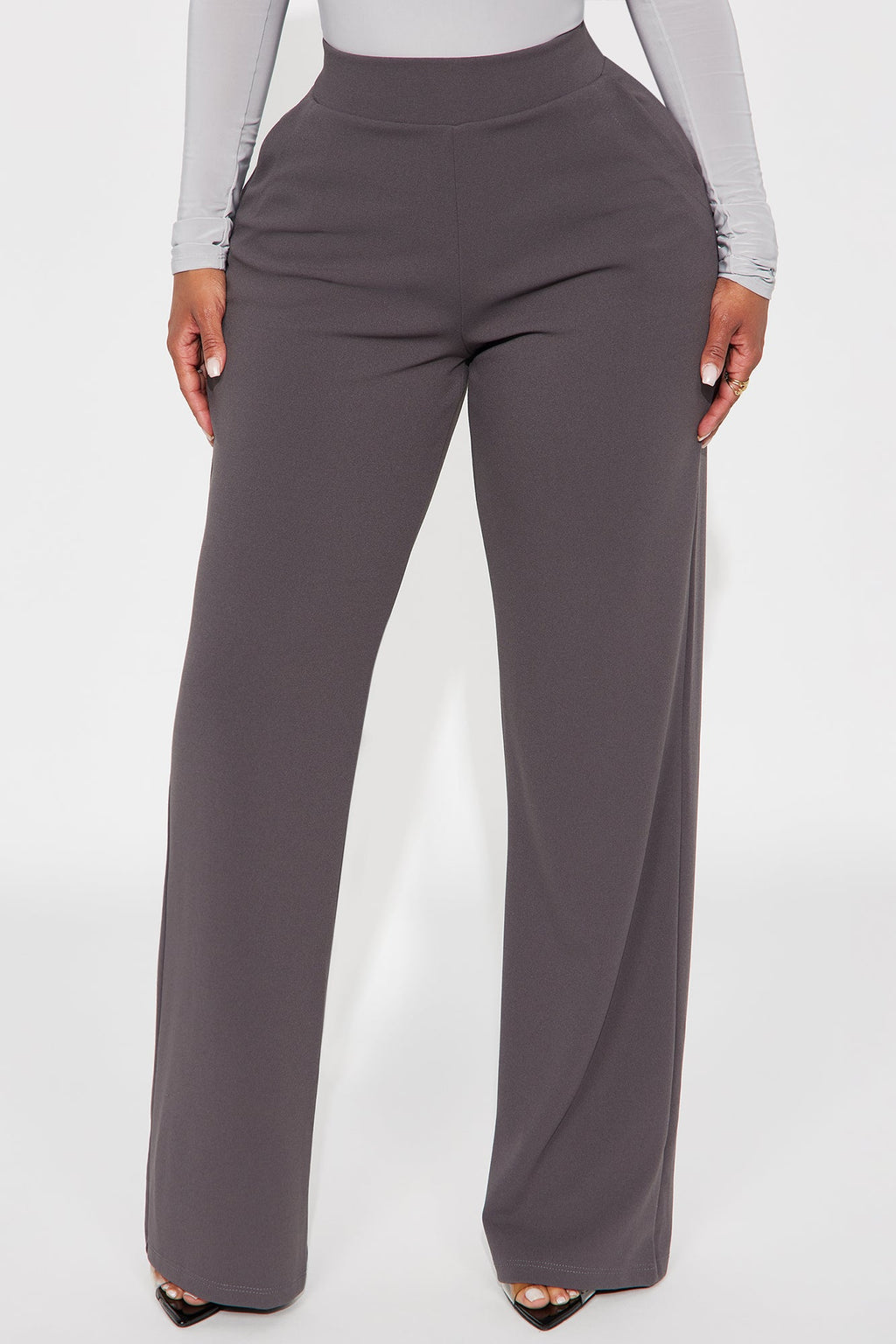 Celine Aria Wide Leg Pants - Charcoal