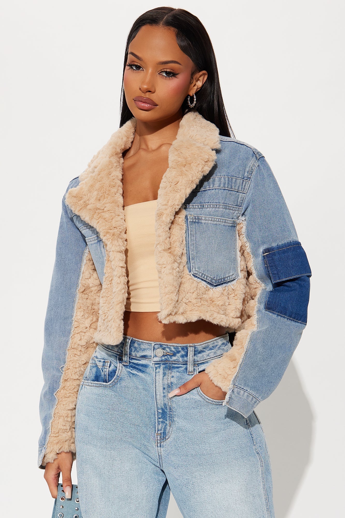 Different Sides Mix Media Jacket - Medium Wash