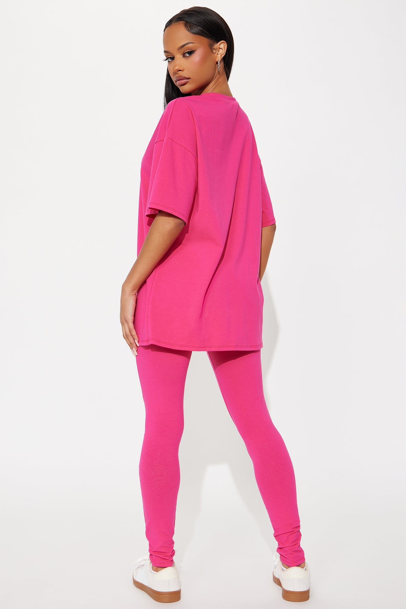 Health Is Wealth Legging Set - Hot Pink