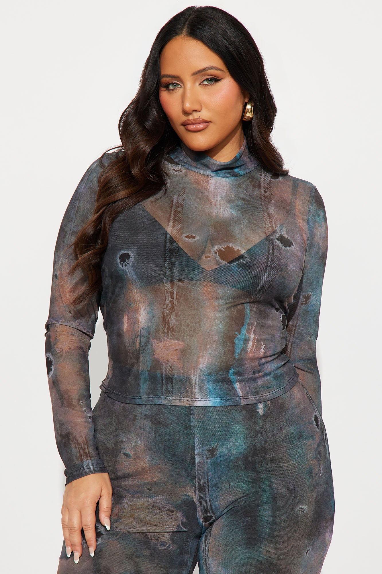 Taking Shots Mesh Pant Set - Charcoal/combo