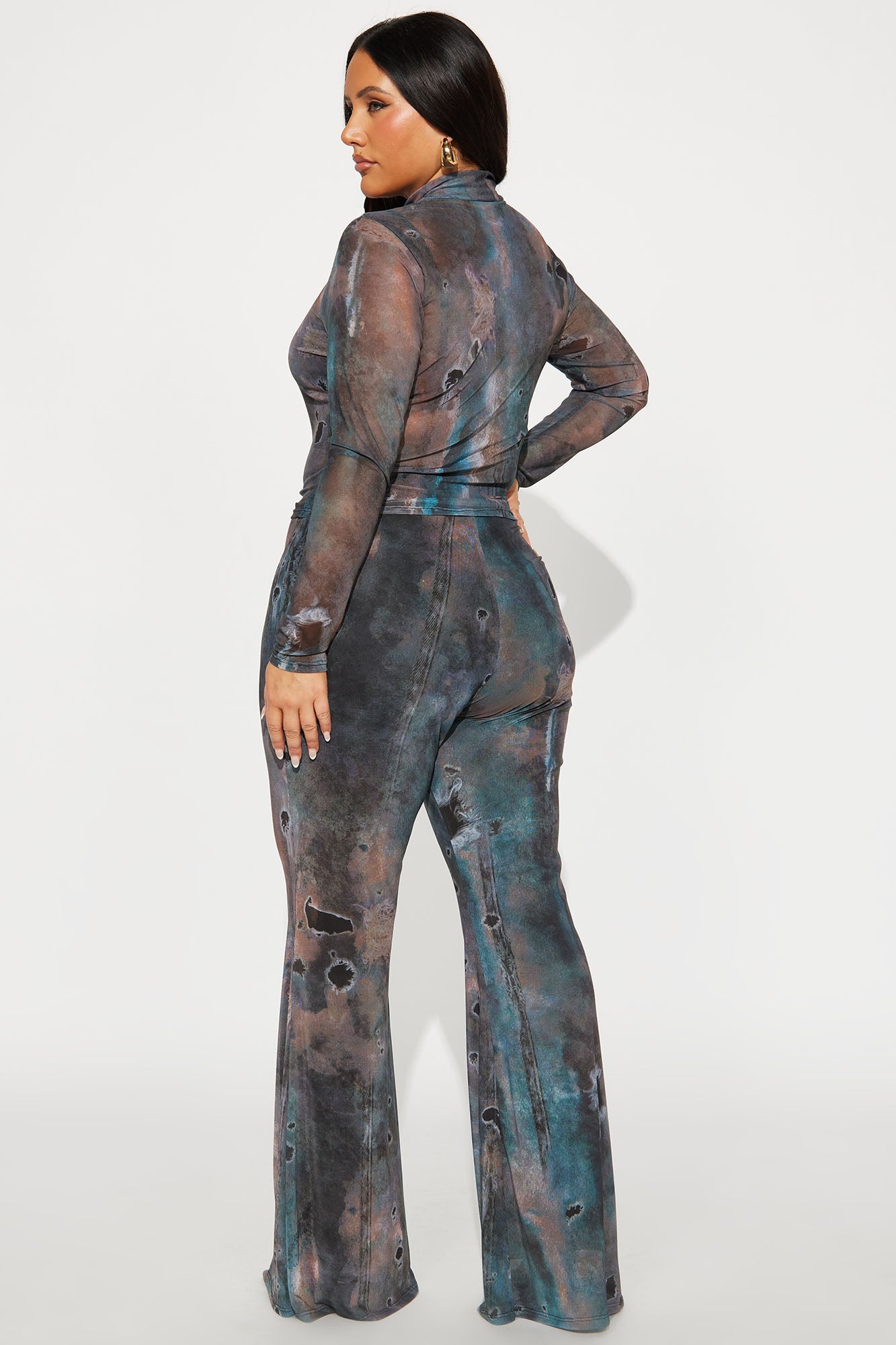 Taking Shots Mesh Pant Set - Charcoal/combo