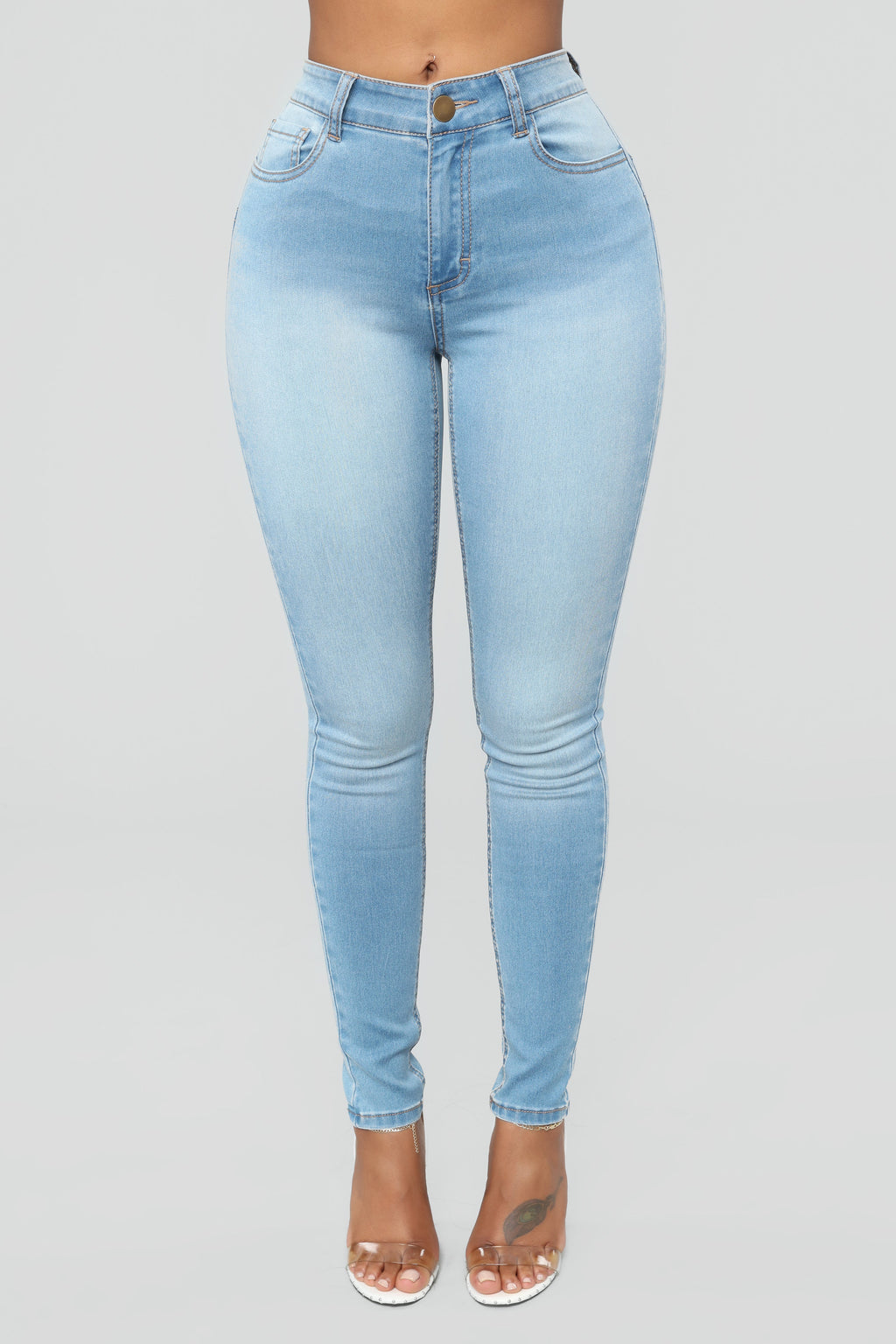 Alexa High Rise Booty Lifter Skinny Jeans - Light Blue Wash