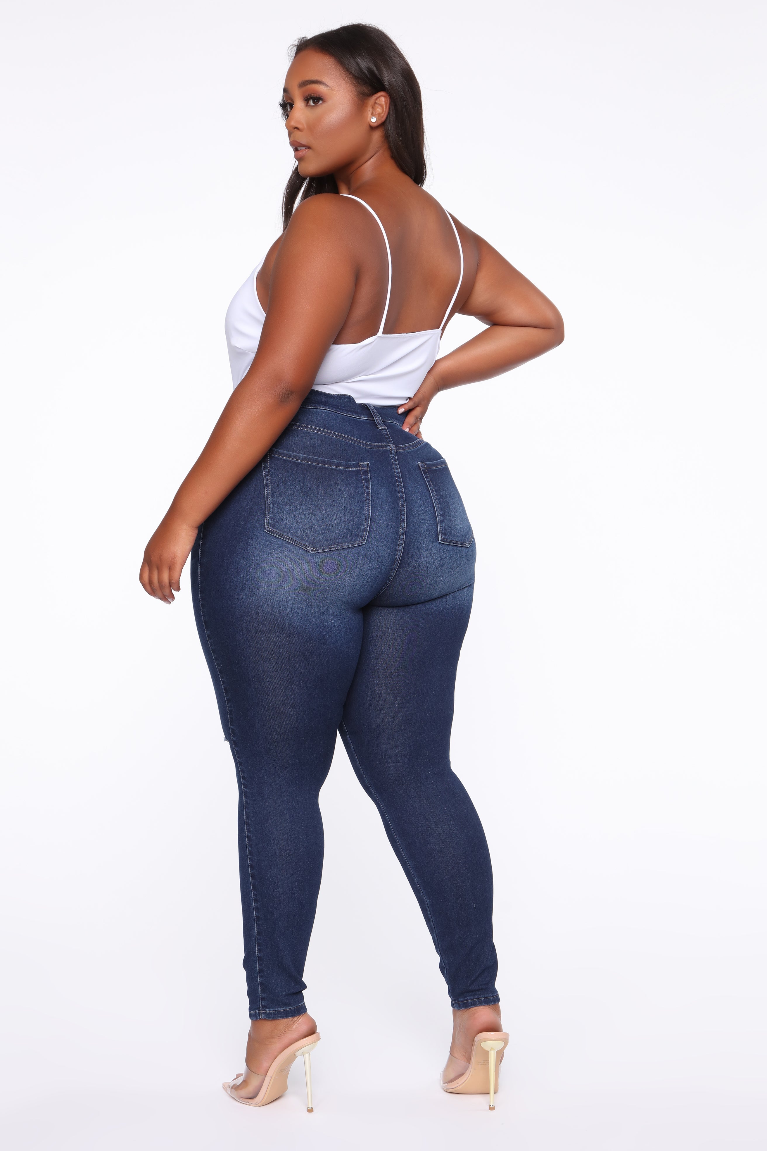 Swing My Way High Rise Skinny Jeans - Medium Blue Wash