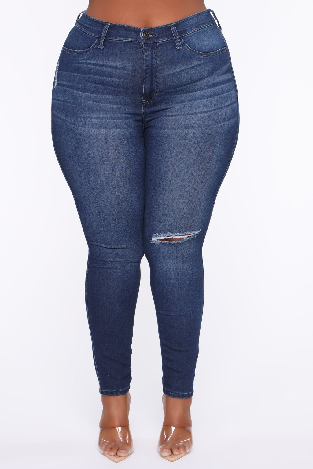 Swing My Way High Rise Skinny Jeans - Medium Blue Wash