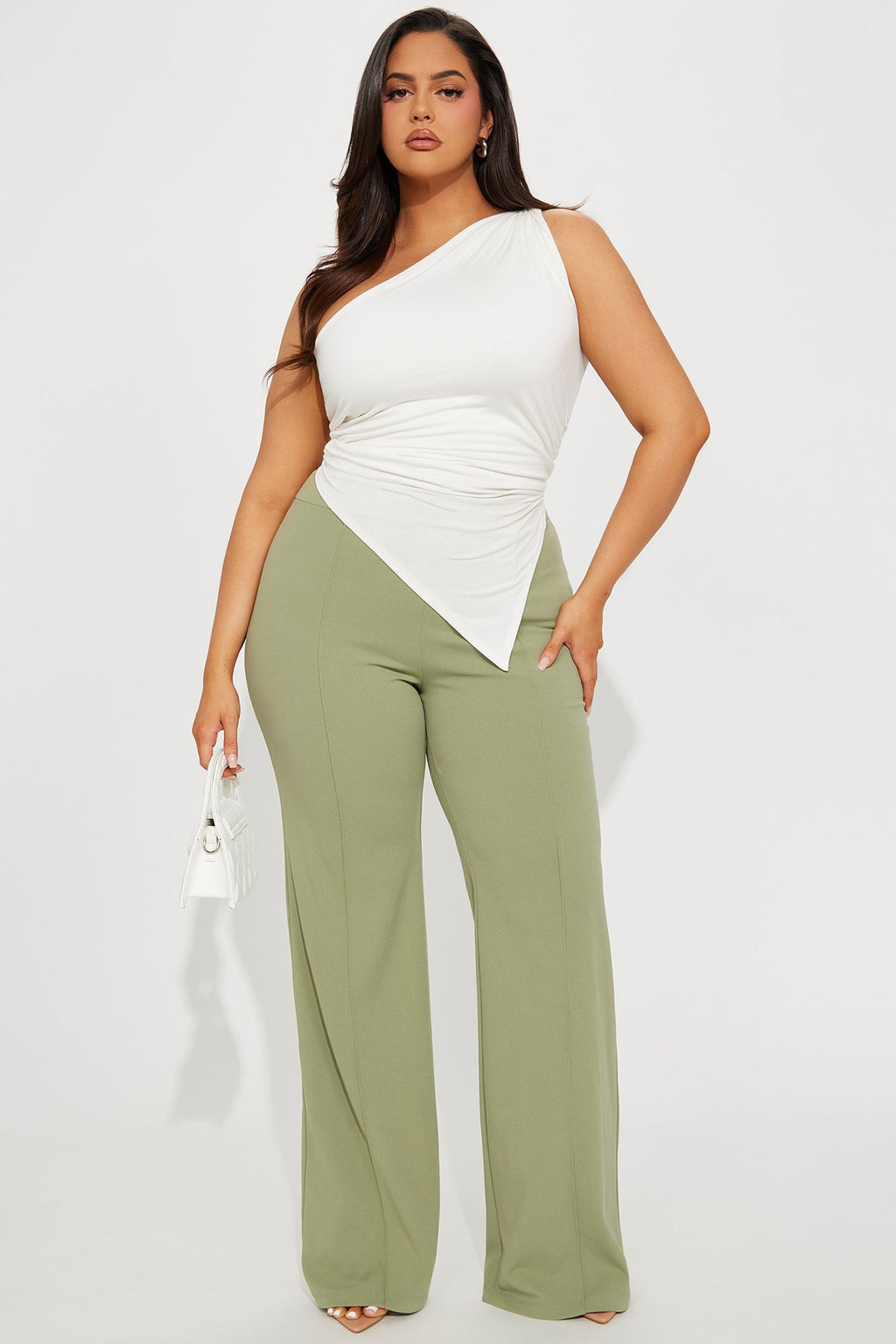 Victoria High Waisted Dress Pants - Sage