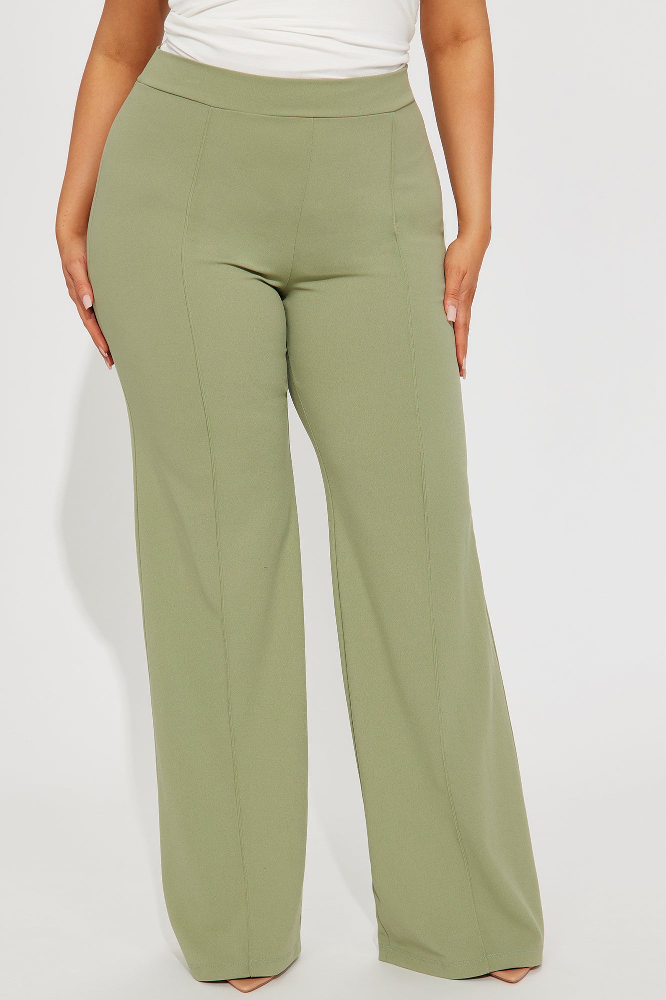 Victoria High Waisted Dress Pants - Sage