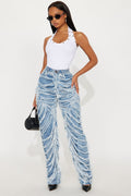 Cut It Out Straight Leg Jeans - Light Wash