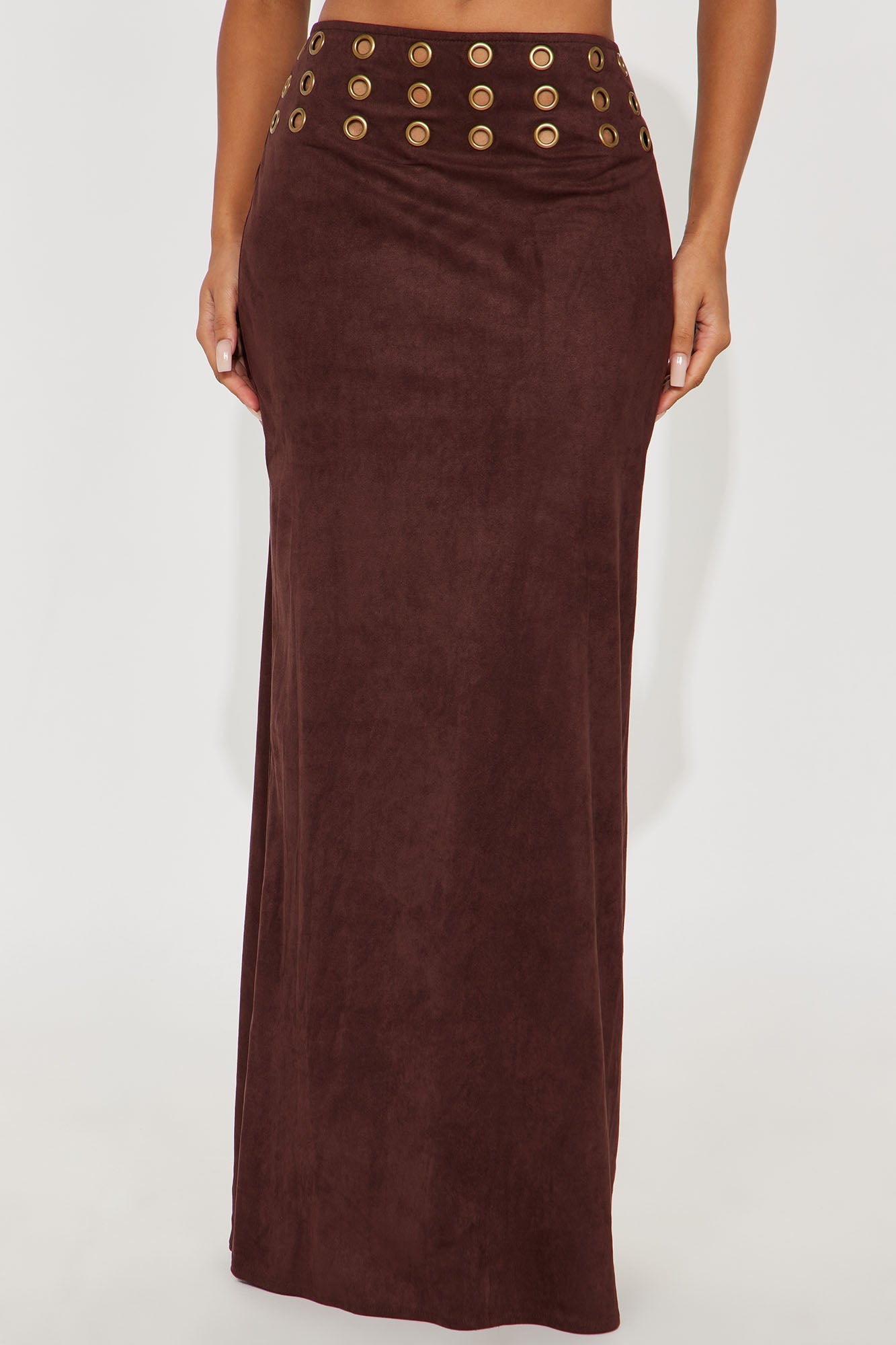 Harlowe Suede Maxi Skirt - Dark Brown