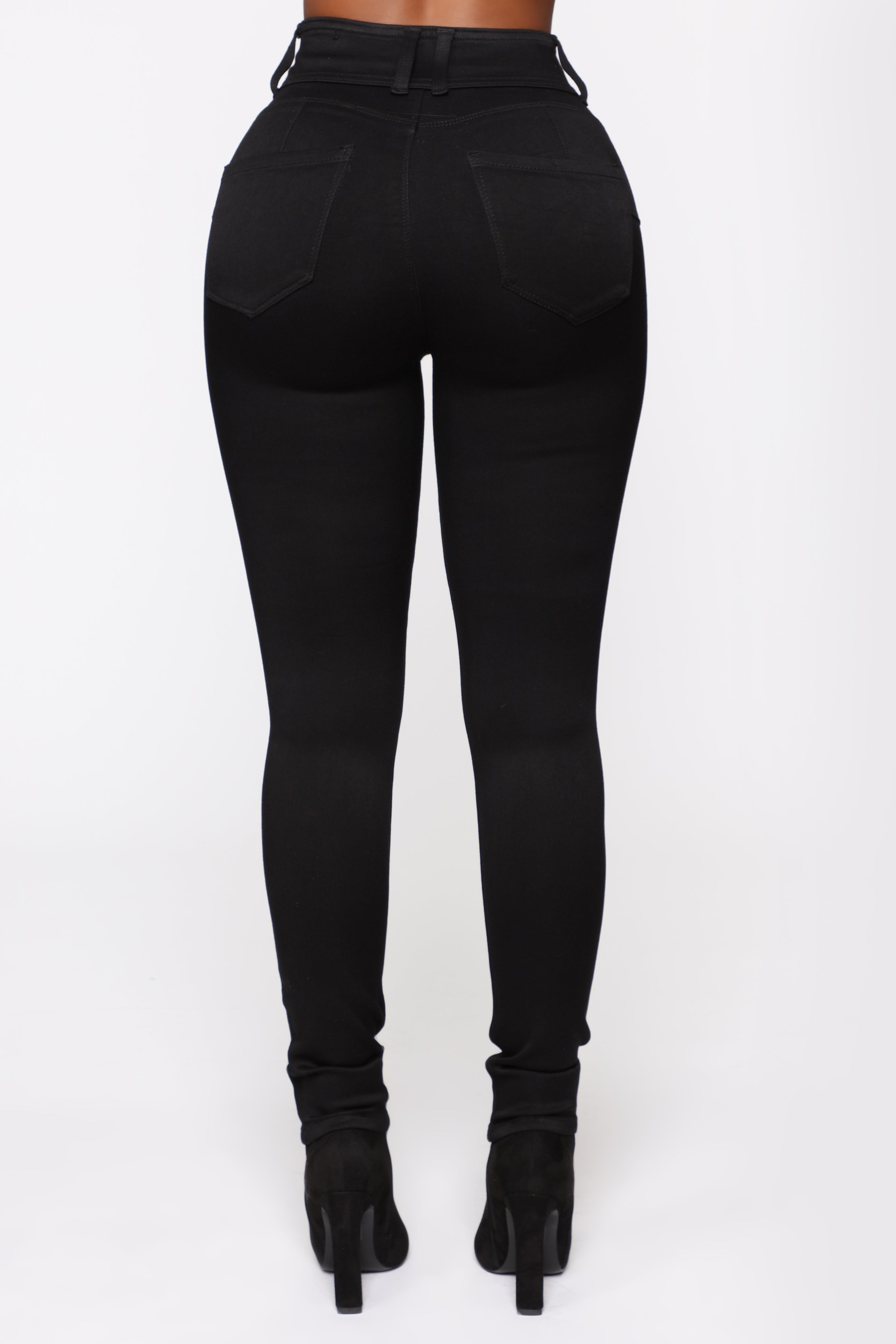 Snatch Me Tight Booty Lifter Skinny Jeans - Black