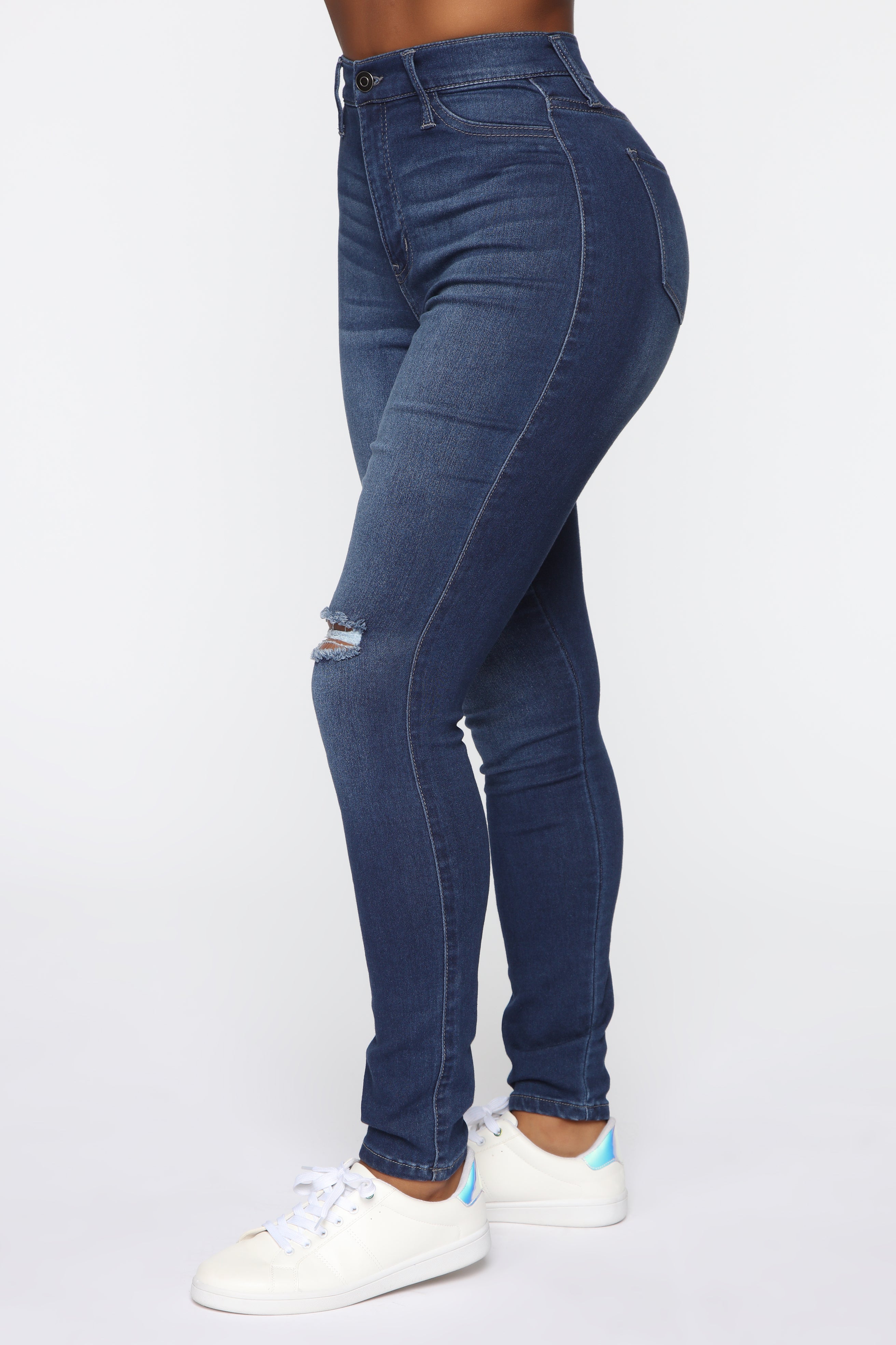 Swing My Way High Rise Skinny Jeans - Medium Blue Wash