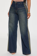 When In Rome Tinted Straight Leg Jean - Dark Wash