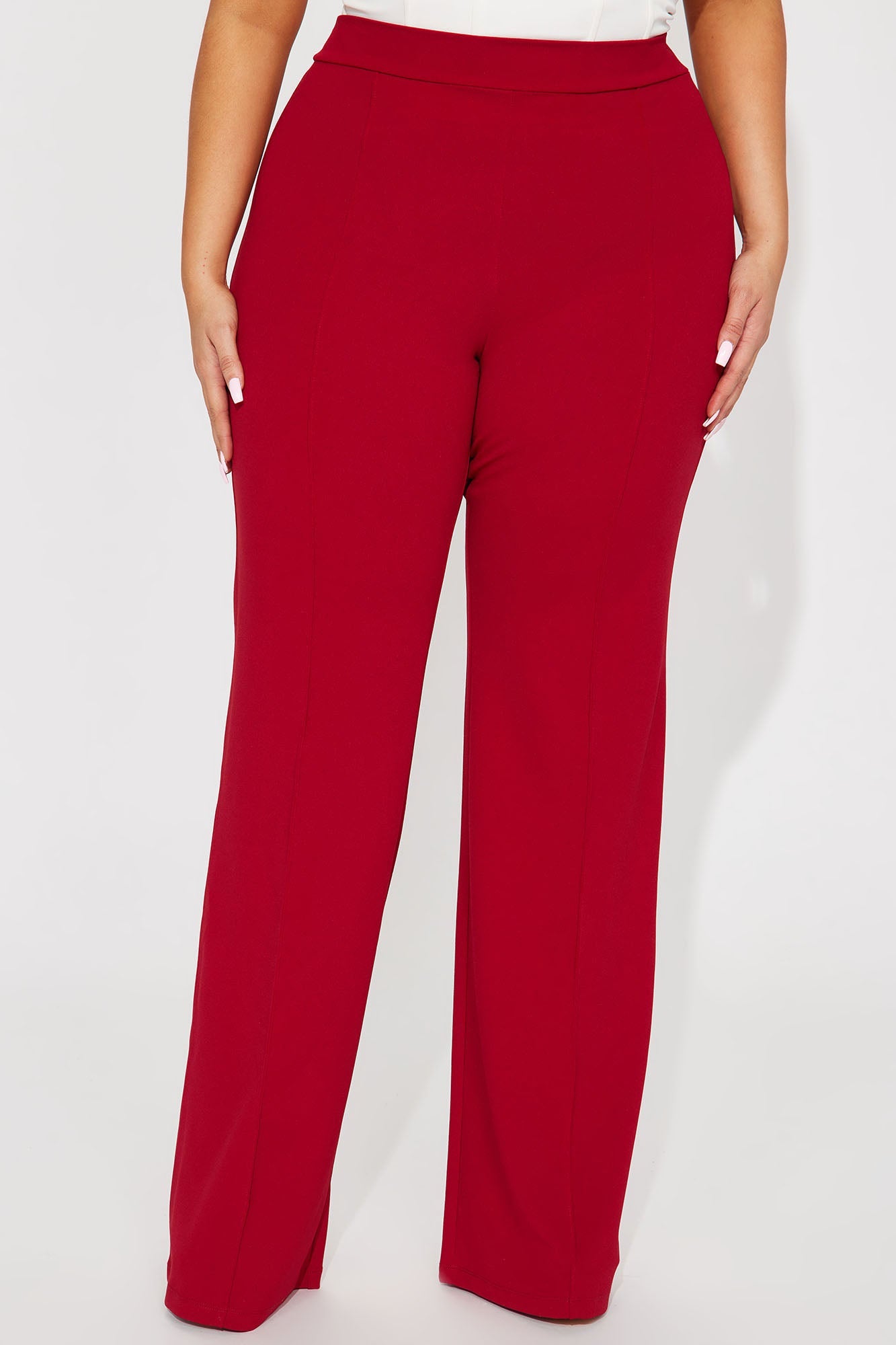 Tall Victoria High Waisted Dress Pants - Red