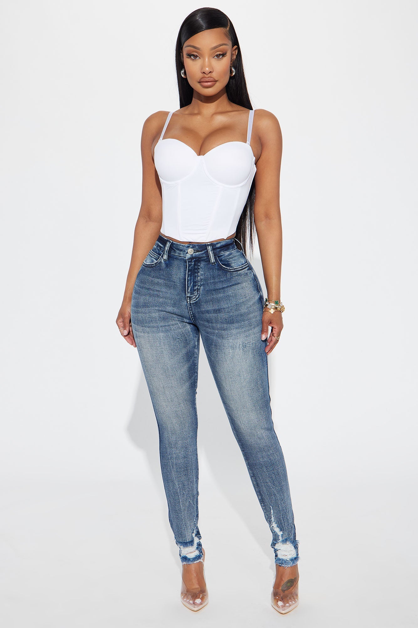 Long Story Short Sculpting Stretch Skinny Jeans - Medium Wash