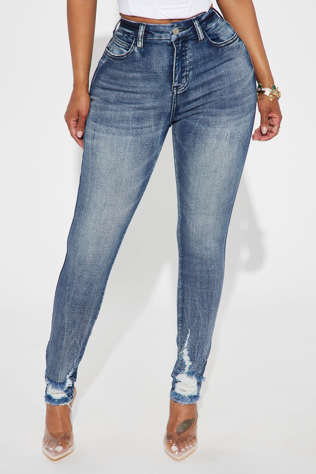 Long Story Short Sculpting Stretch Skinny Jeans - Medium Wash